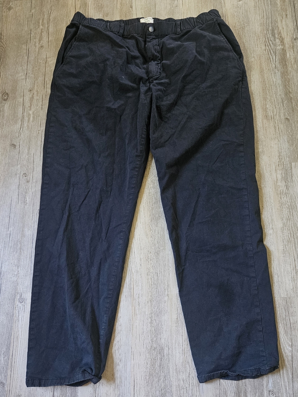 Marine Layer Men's Black Cotton Saturday Chino Pants 2XL Athletic Fit Casual